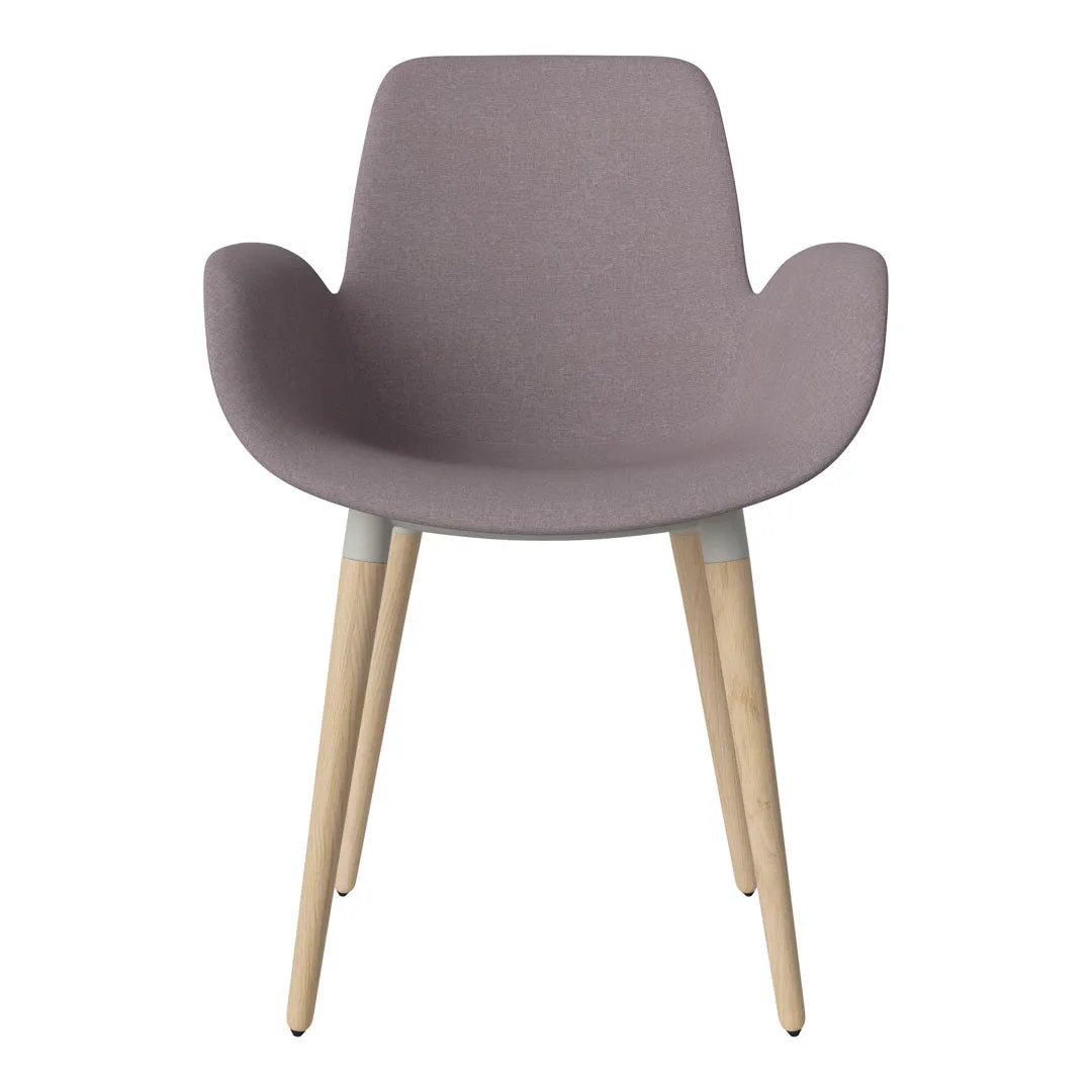 Seed Dining Armchair - Upholstered - Oiled Oak Base, White Pigmented