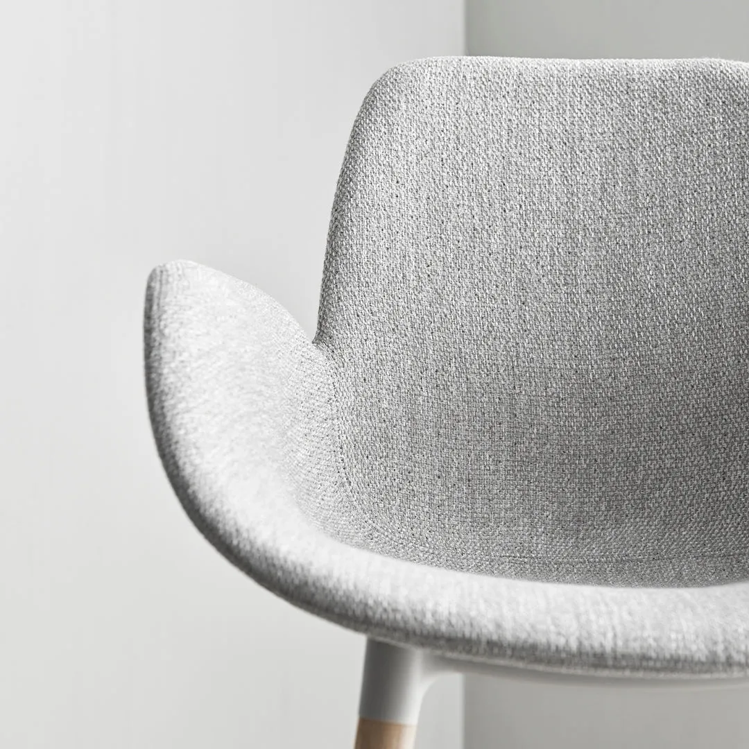 Seed Dining Armchair - Upholstered - Oiled Oak Base, White Pigmented