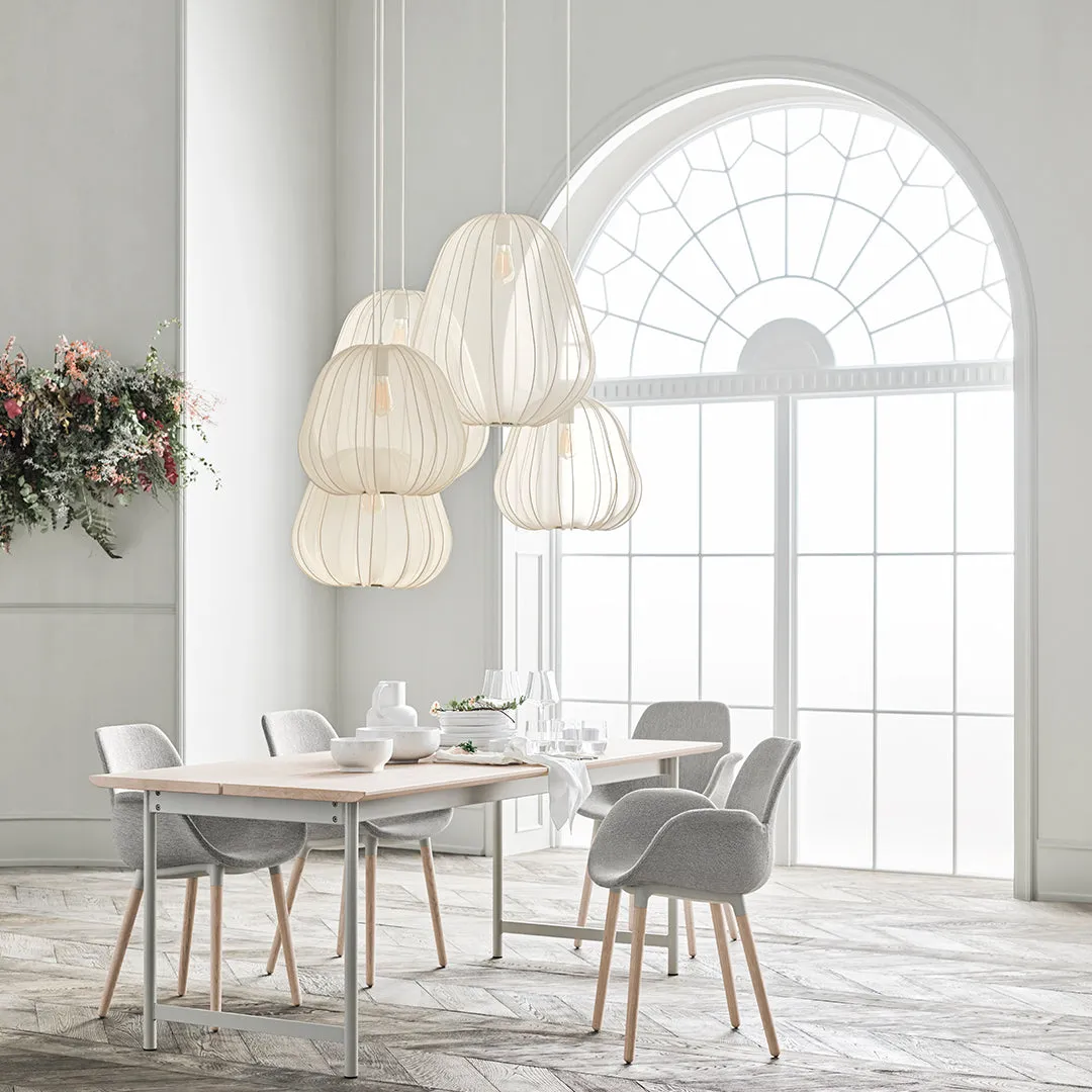 Seed Dining Armchair - Upholstered - Oiled Oak Base, White Pigmented