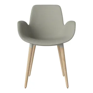Seed Dining Armchair - Upholstered - Oiled Oak Base, White Pigmented