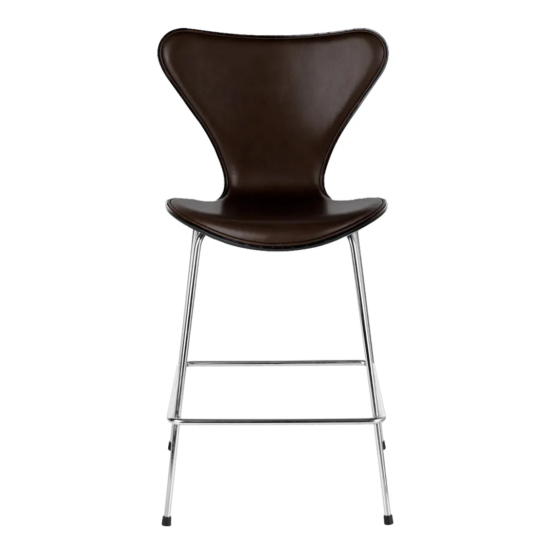 Series 7 Counter Stool - Clear Lacquered - Front Upholstered