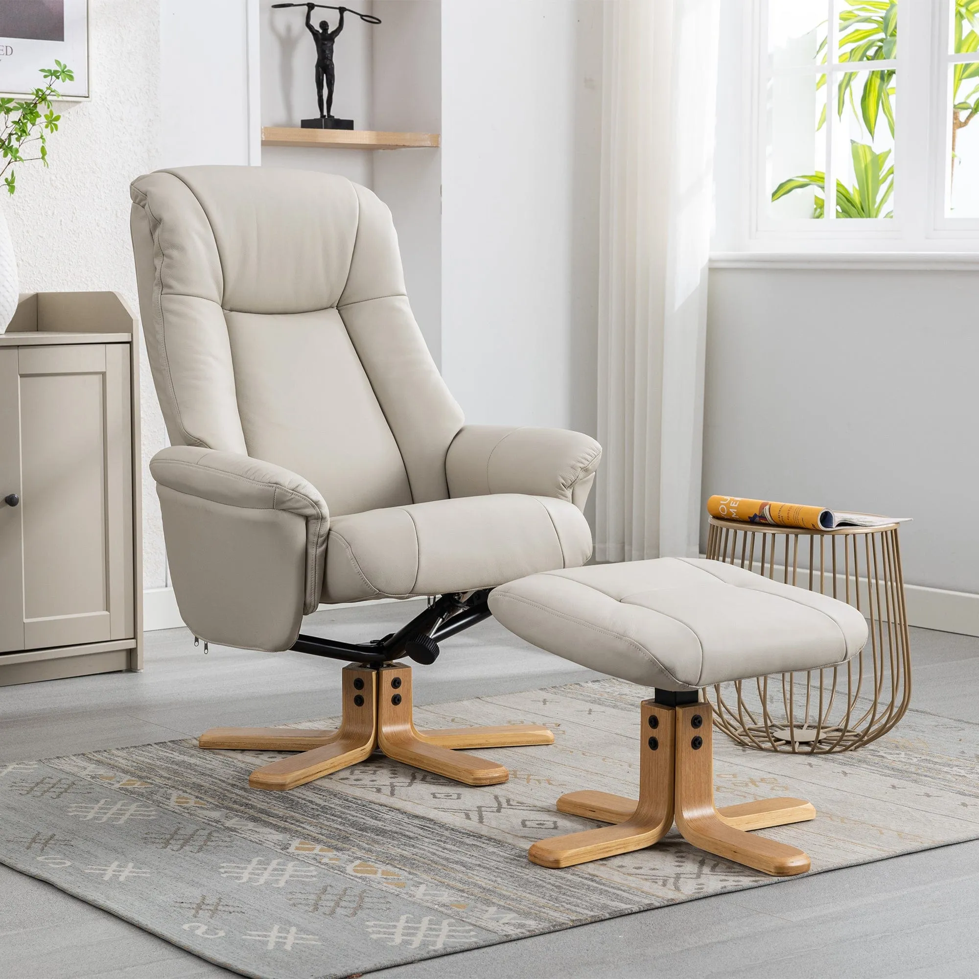 Sierra - Swivel Chair & Stool In Leather