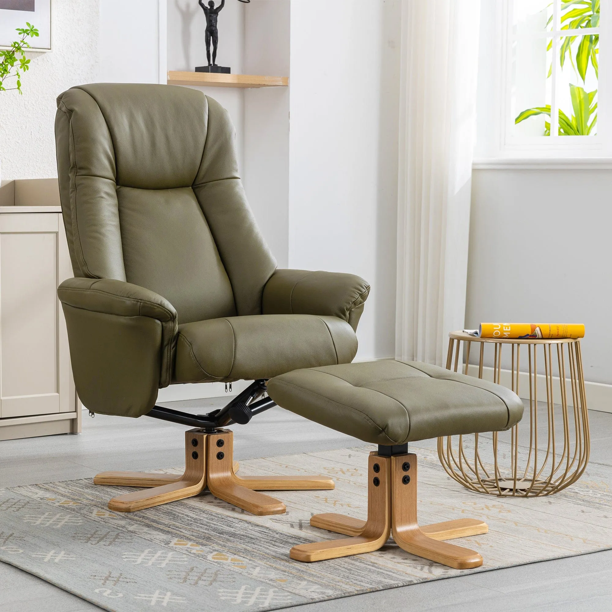 Sierra - Swivel Chair & Stool In Leather