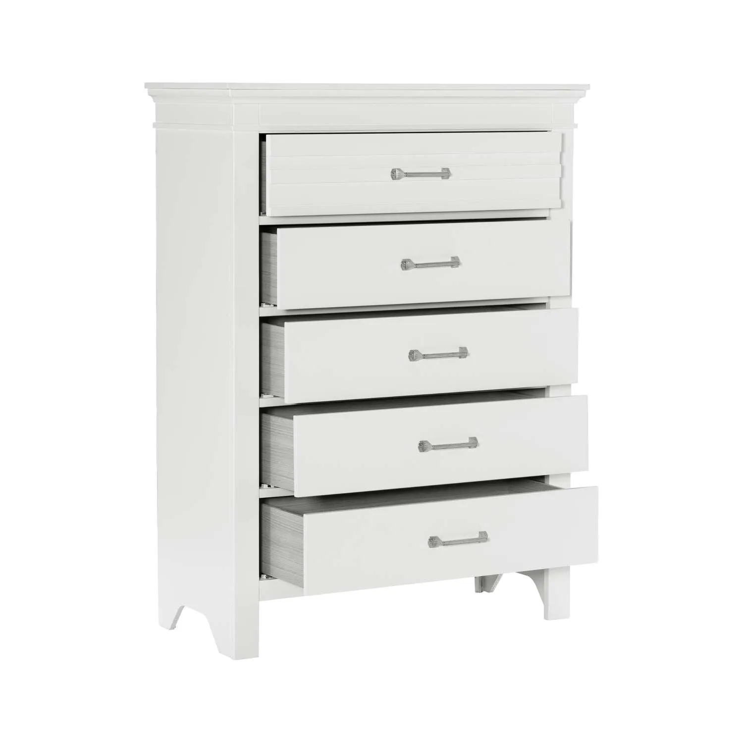 Simone Farm 5 Drawer Chest - White