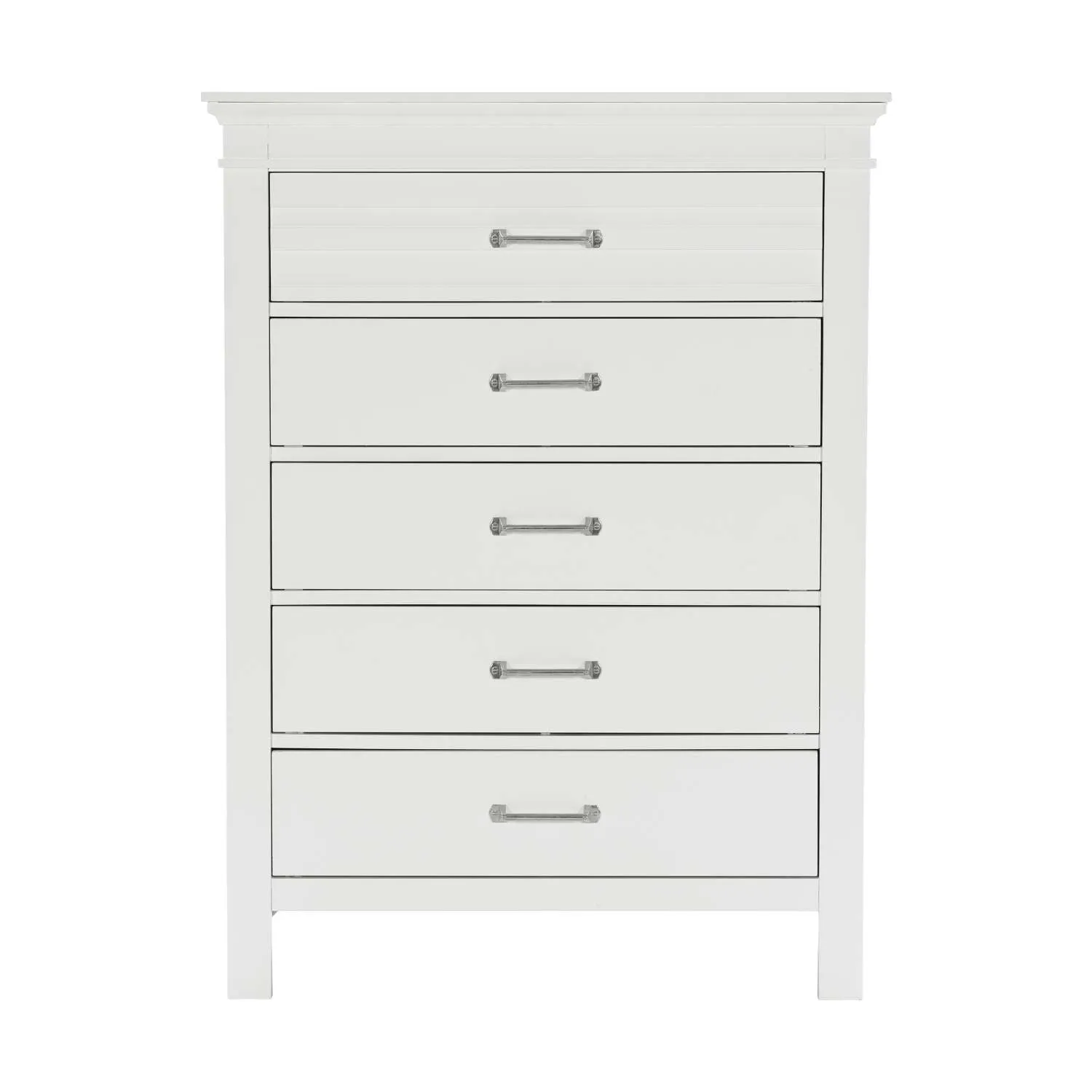 Simone Farm 5 Drawer Chest - White