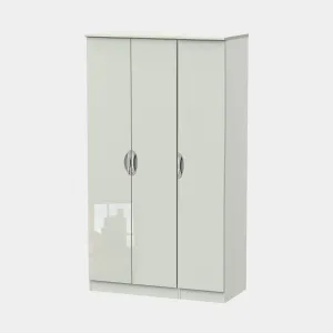 Stanford - Tall Triple Door Plain Robe Kaschmir High Gloss Fronts And Base