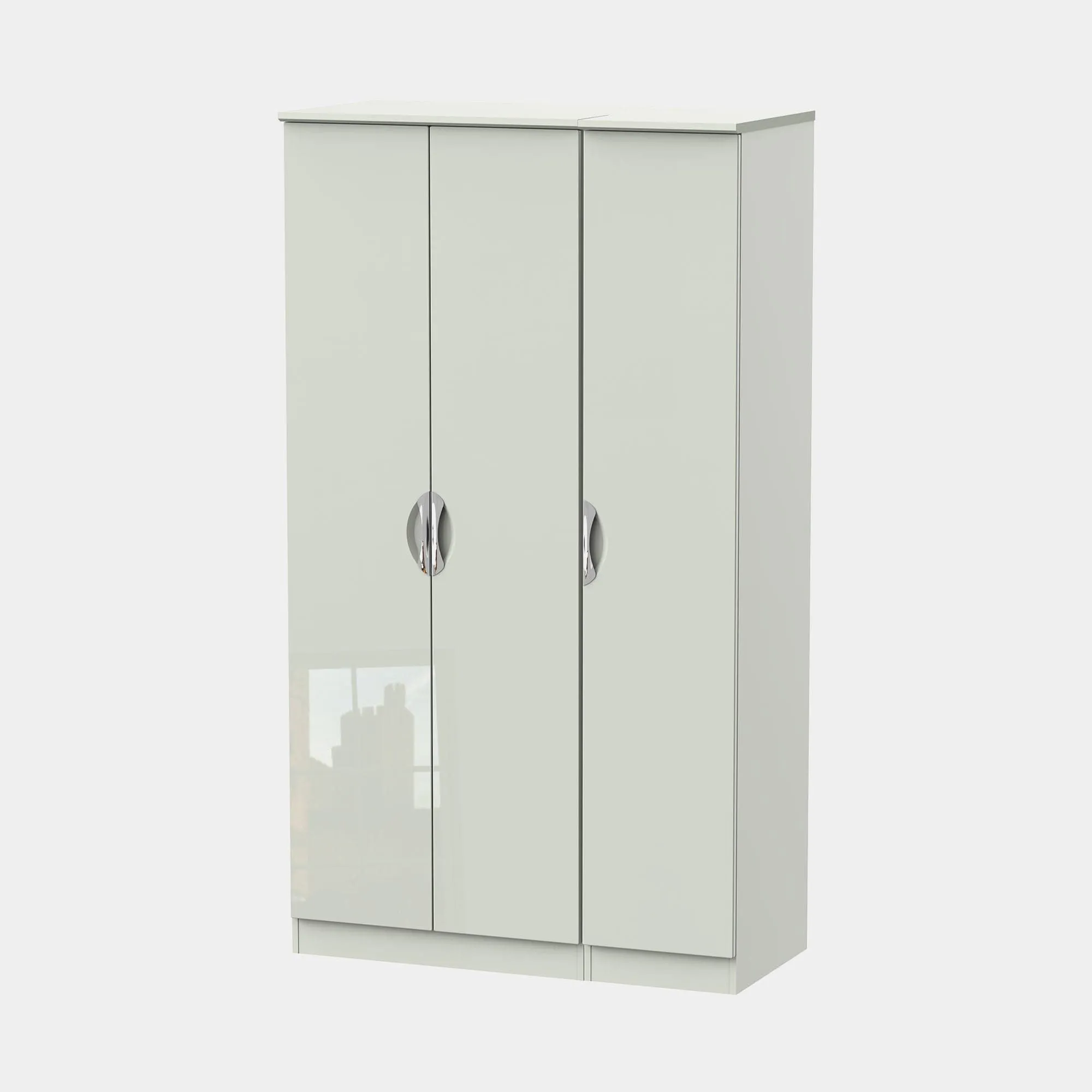 Stanford - Tall Triple Door Plain Robe Kaschmir High Gloss Fronts And Base