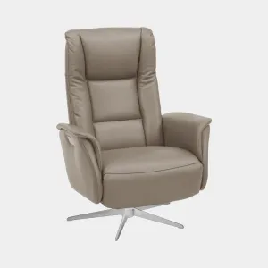 Stockholm - Swivel Power Recliner Chair With Triple Motors In Semi Aniline Leather