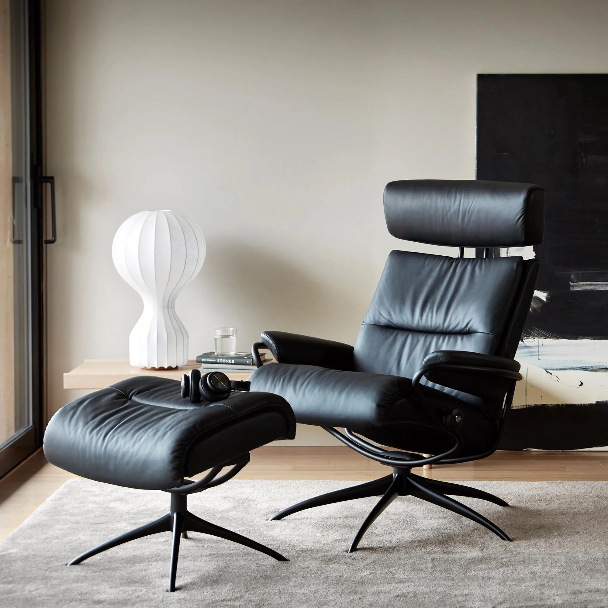 Stressless Tokyo - Chair & Stool With Star Base In Leather