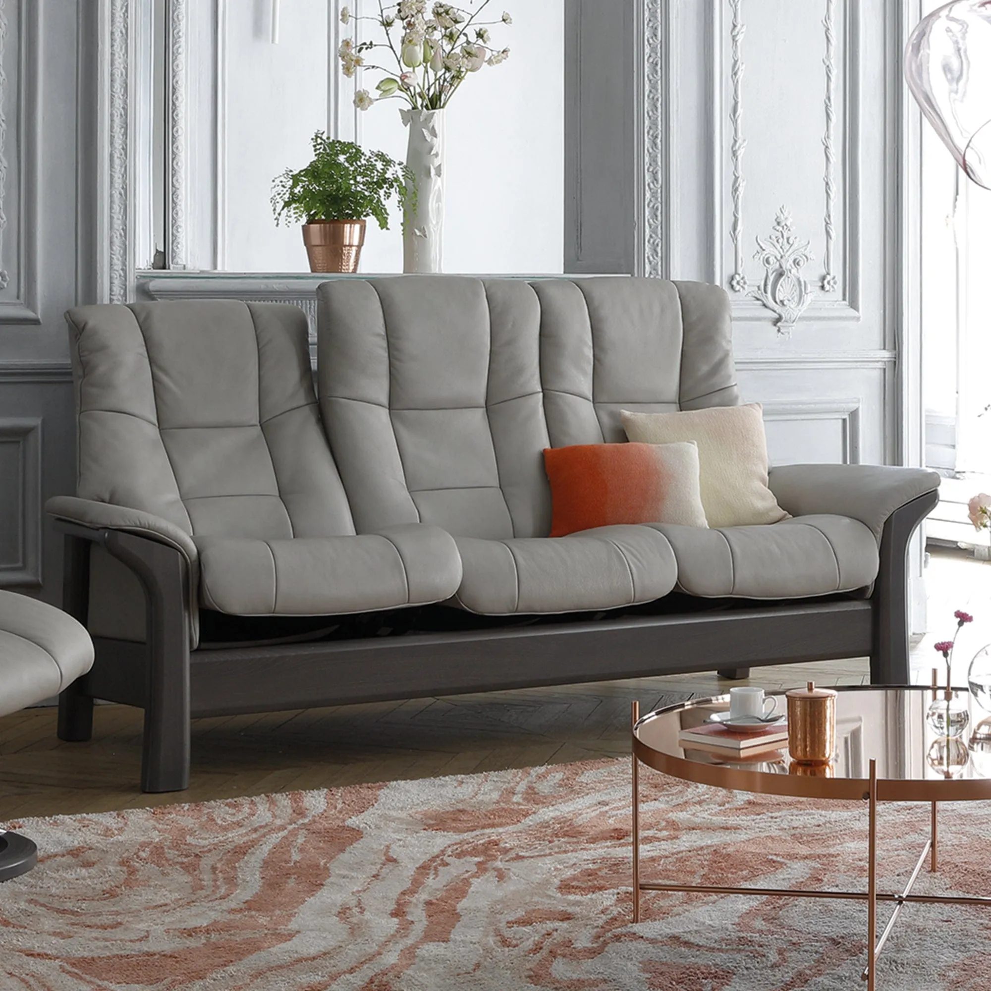 Stressless Windsor - 3 Seat High Back Sofa In Leather