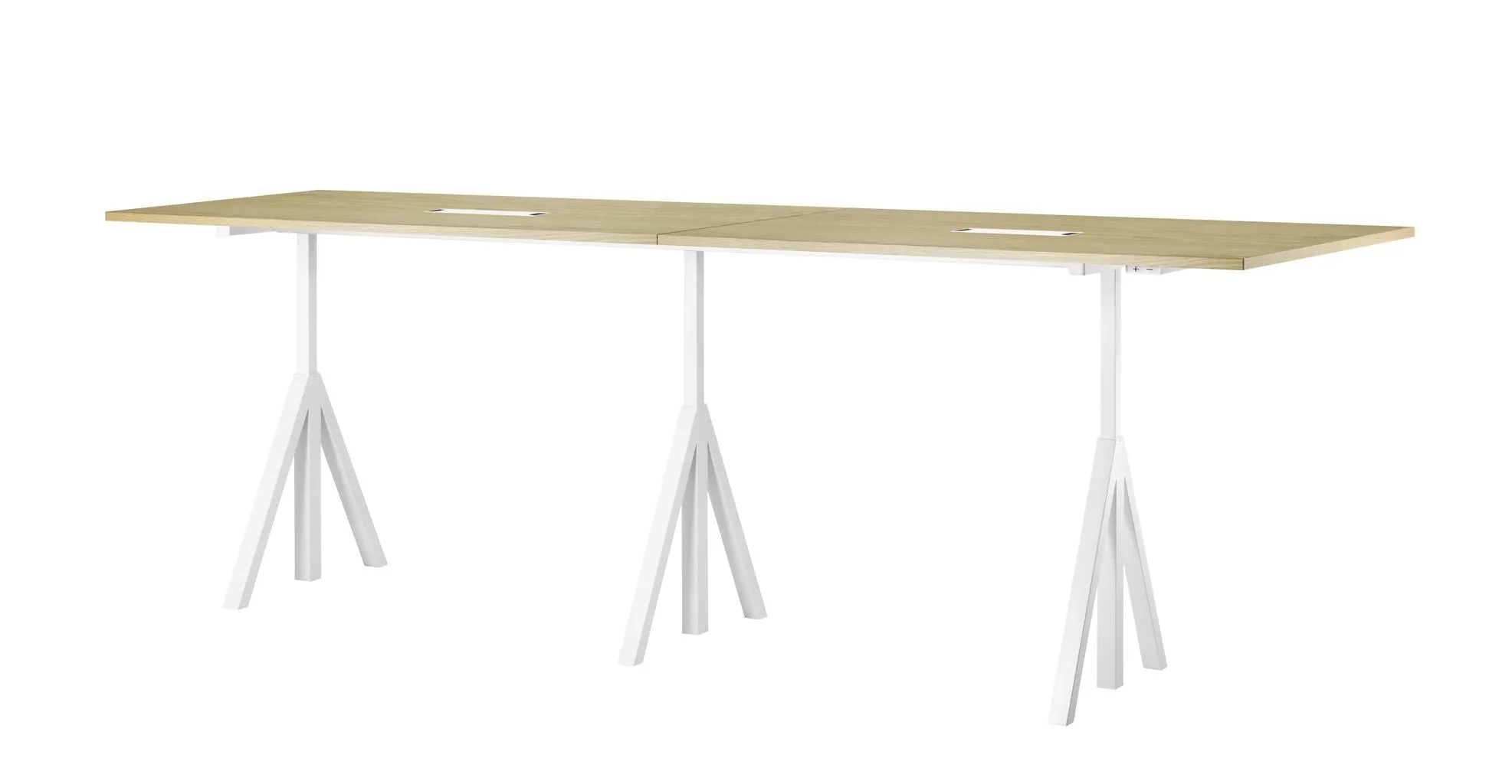String Furniture Height Adjustable Conference Table Oak, 90x180 Cm
