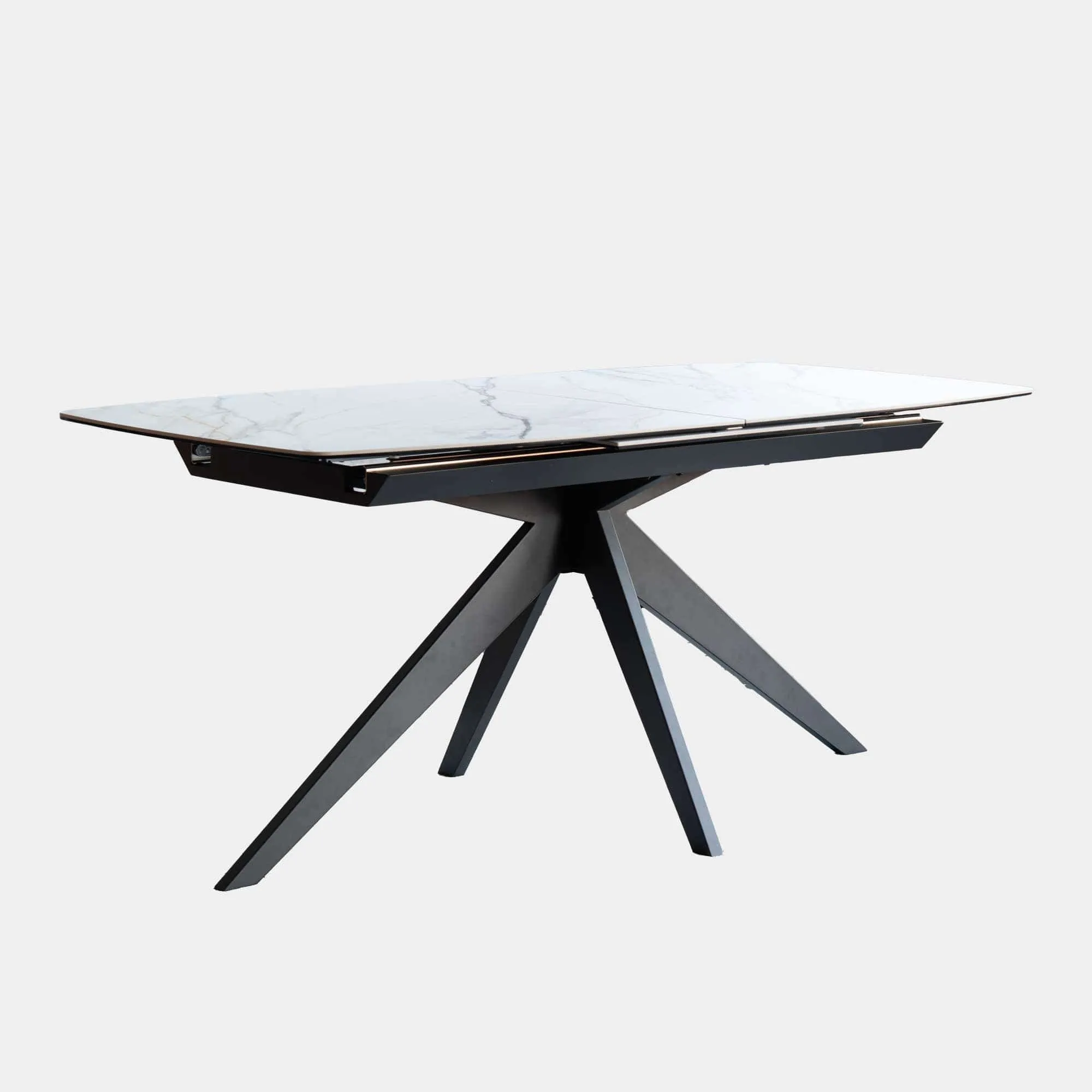 Teatro - 180cm Extending Dining Table With White/Multi Ceramic Top