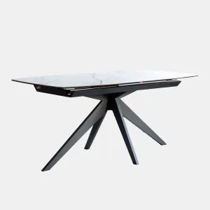 Teatro - 180cm Extending Dining Table With White/Multi Ceramic Top