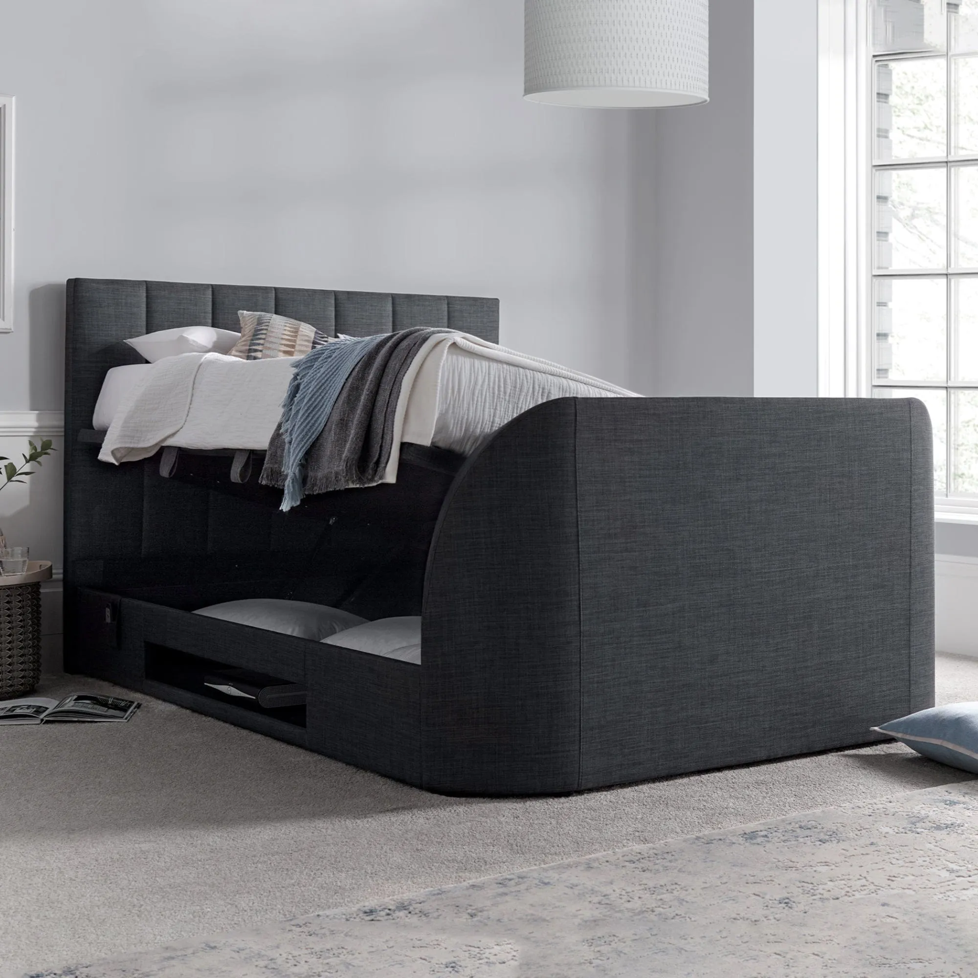 Theo - Side Lift TV Ottoman Bed Frame