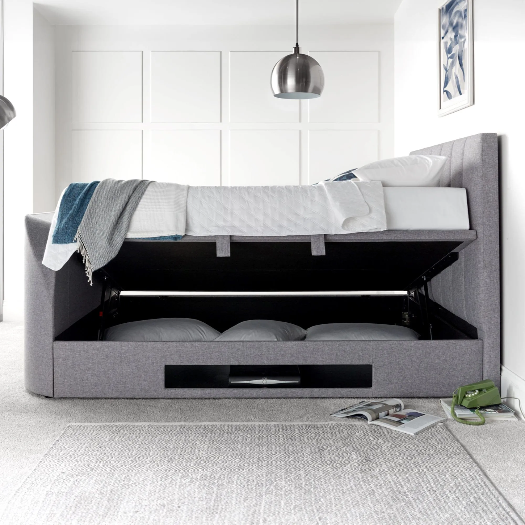 Theo - Side Lift TV Ottoman Bed Frame
