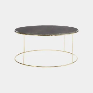 Tigris - Round Coffee Table Dusky Grey/Gold Finish Legs