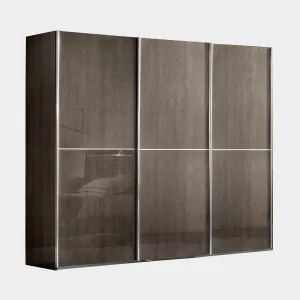 Treviso - Sliding Wardrobe In Silver Grey High Gloss