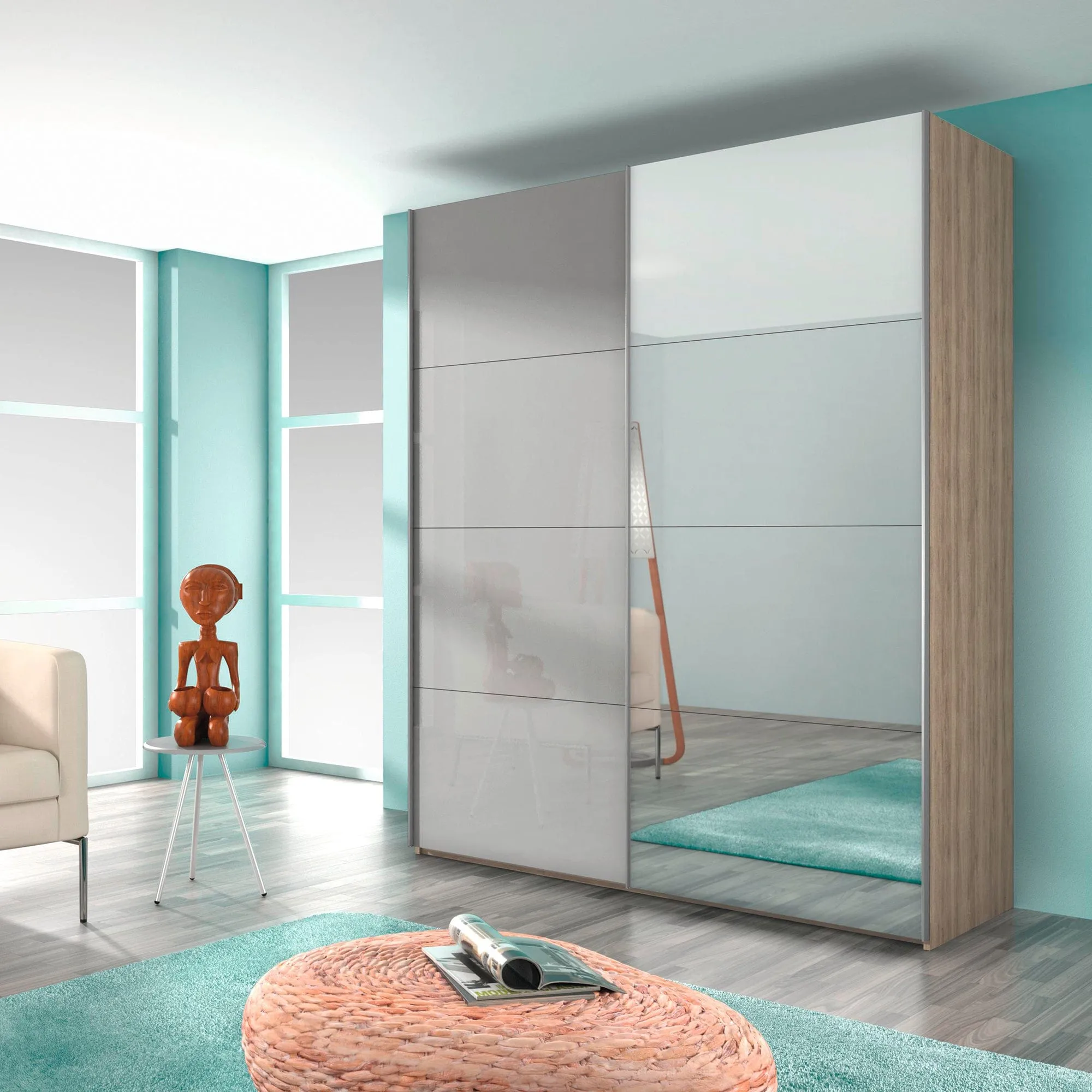 Turin - Mirrored Wardrobe