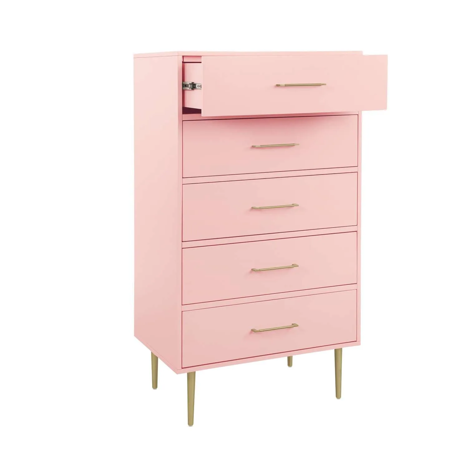 Valerie Glam 5-Drawer Chest - Light Pink