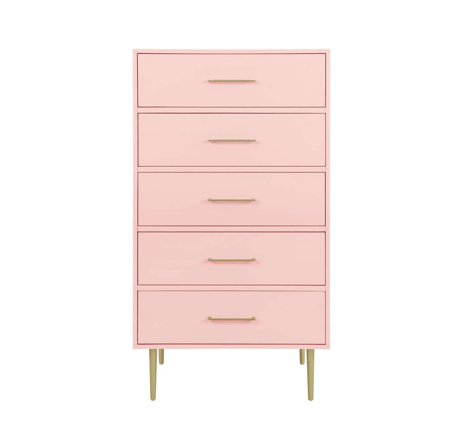 Valerie Glam 5-Drawer Chest - Light Pink