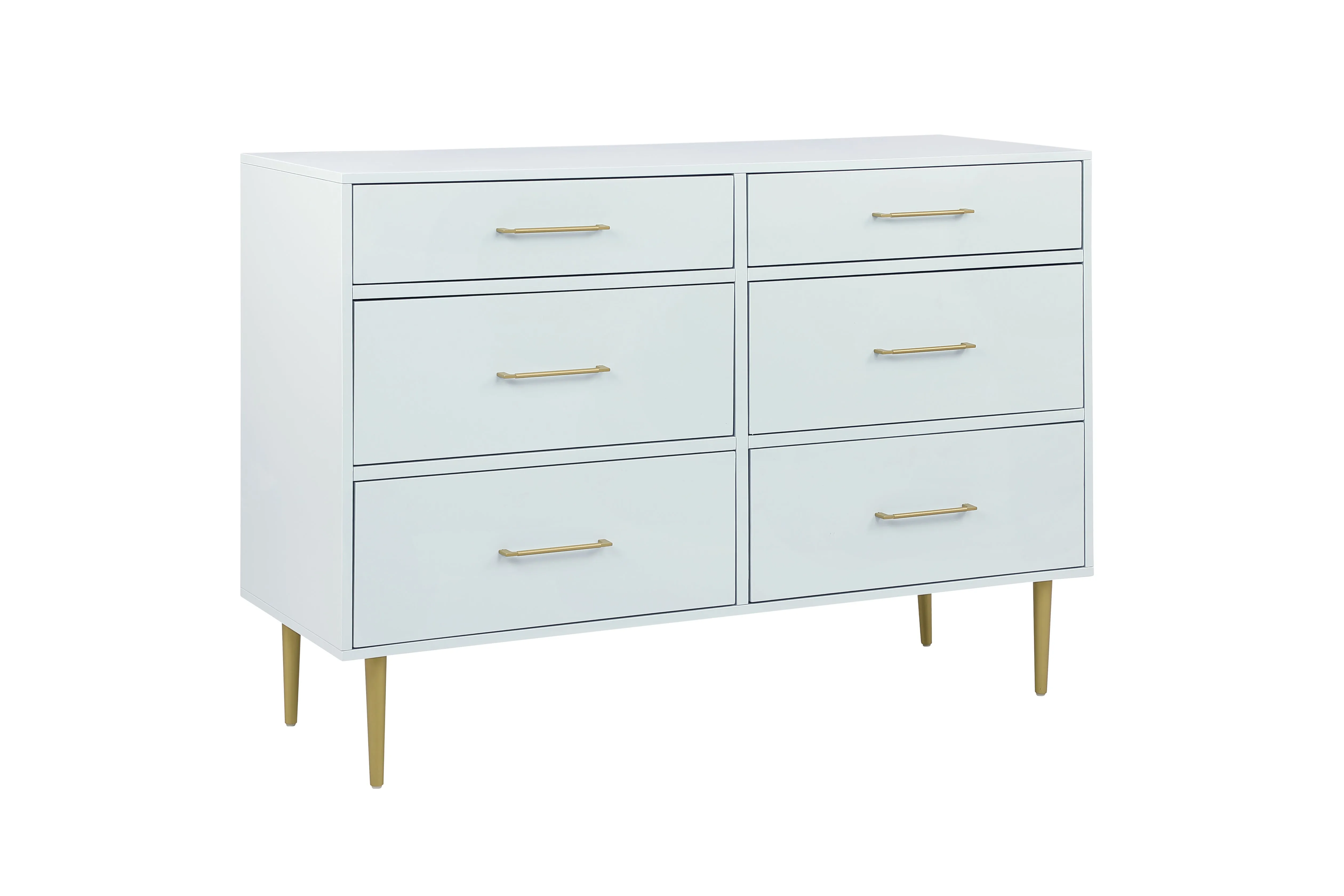 Valerie Glam 6 Drawer Dresser - Light Grey