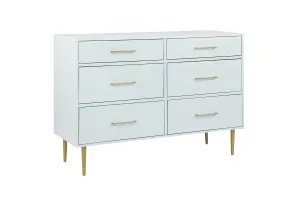 Valerie Glam 6 Drawer Dresser - Light Grey