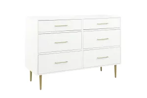 Valerie Glam 6 Drawer Dresser - White