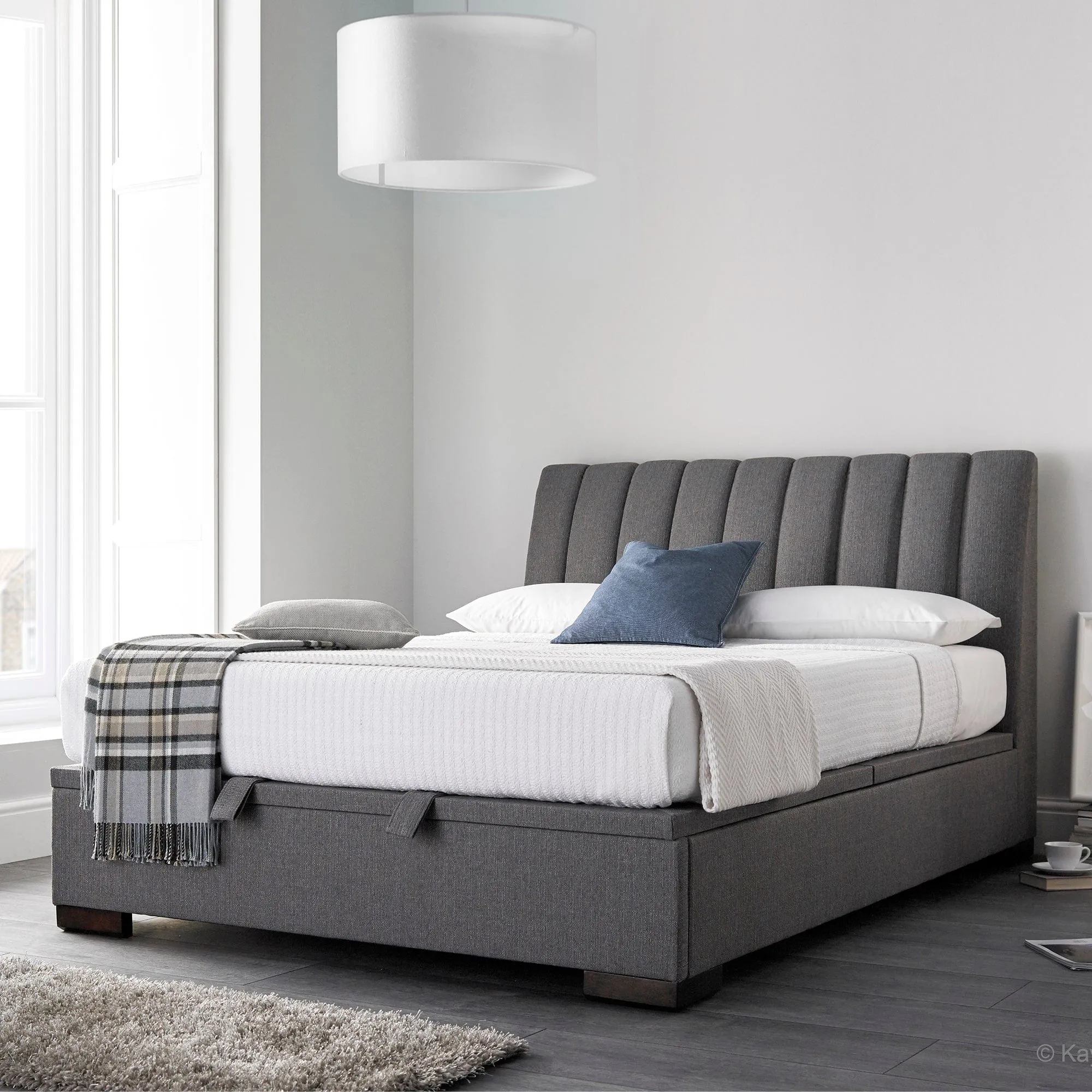 Vernon - Ottoman Bed Frame In Fabric Elephant