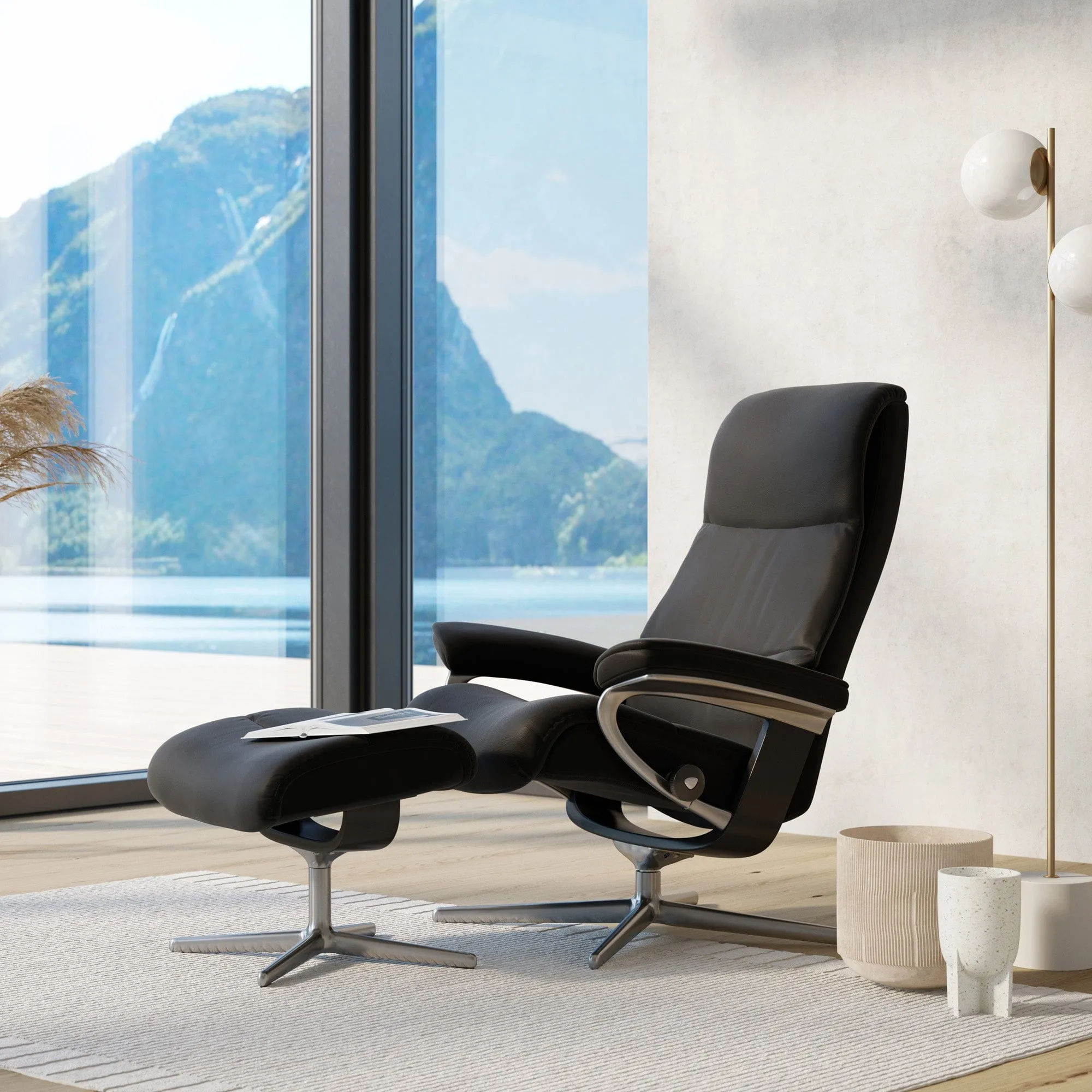 View - Cross Chair With Footstool In Paloma