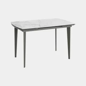 Vinci - 120cm Extending Dining Table In Light Grey Ceramic