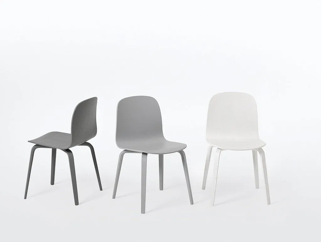 Visu Chair, Wood Base/Wood Shell, Grey